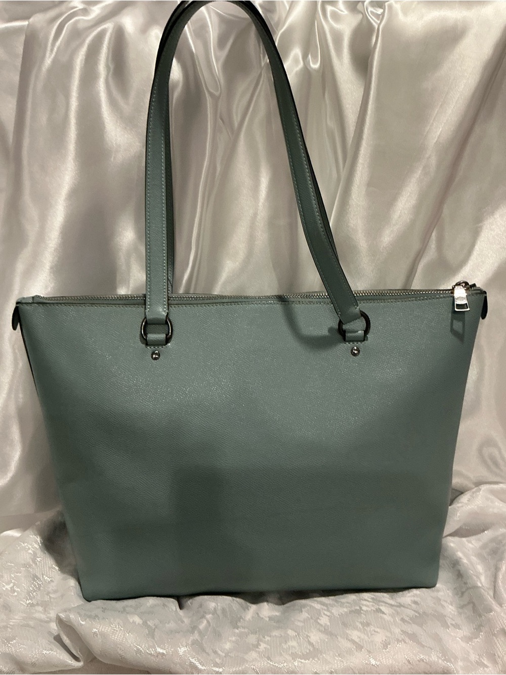 Coach Teal Green Leather Gallery Tote - Picture 13 of 14
